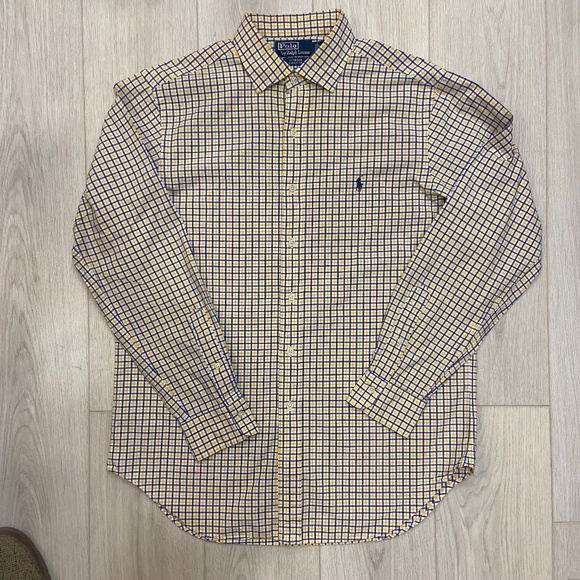Polo by Ralph Lauren Blue & Yellow Plaid Button Down Classic Fit Mens Large - Picture 1 of 8